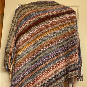 Multi- colored poncho, medium